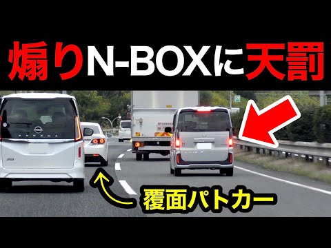 煽り気味のN-BOXが覆面パトカーに捕まる‼️　[警察 取り締まり 煽り運転 DQN スカッと]