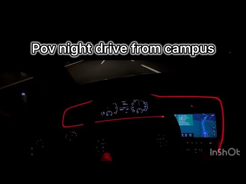 Pov night drive from university in my 2014 Golf mk7 1.6 tdi (town driving/ highway drive) (music)