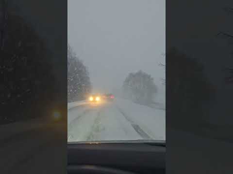 snowy road #Vilnius Europe #shorts