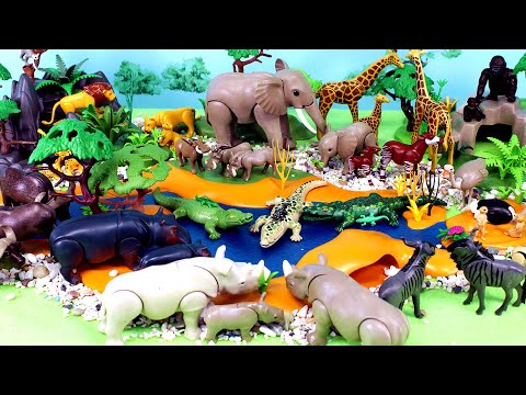 Safari Dioramas with Playmobil Animal and Dinosaur Figurines