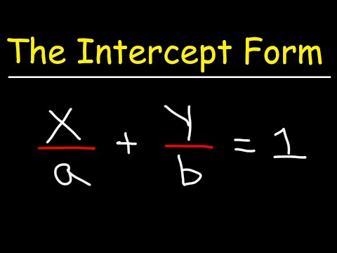 Linear Equations - The Intercept Form - Algebra