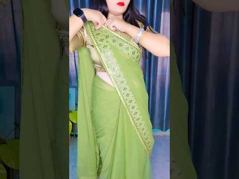 Heavy border saree draping style #ytshorts #saree #sareedrapping #shortsvideo #viralvideo #fashion