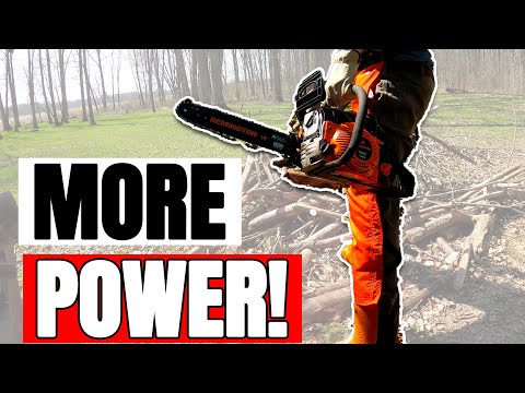 Get MORE POWER From a Chainsaw- EASY Exhaust Modification & Carburetor Adjustment (Start to Finish)