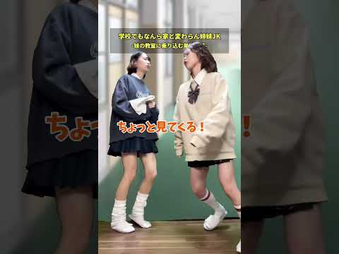 【高校生あるある】学校でもなんら家と変わらん姉妹JK -妹の教室に乗り込む単純な姉-