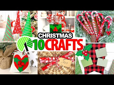 10 *BEST* No-Sew Christmas Crafts! Dollar Tree Fabric DIYs!