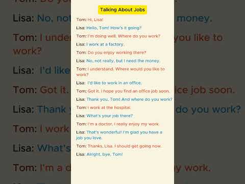 English conversation - Talking About Jobs #Shorts