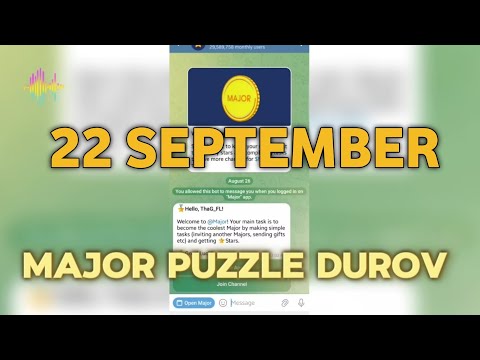 22 September Major puzzle Durov -  Major puzzle durov today 22 September