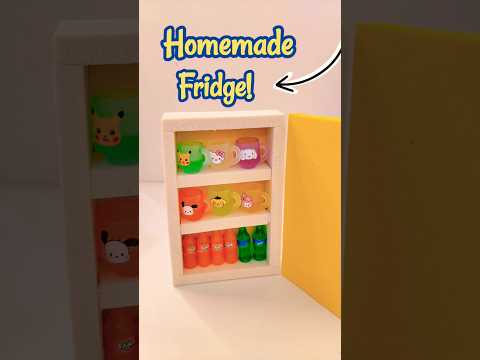 DIY Homemade Mini Fridge 🌈🔥 Miniature craft ideas | Diy crafts #shorts