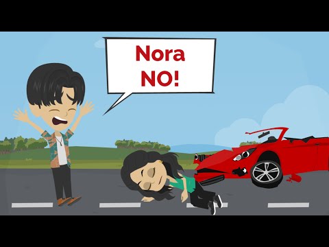 Nora CRASHED! | Easy English conversation practice | Nora English