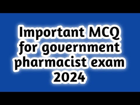 government Pharmacist exam preparation