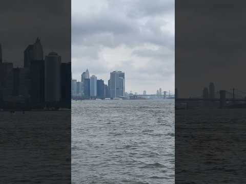 Stunning view of Manhattan and the Brooklyn Bridge from Liberty Island, NYC! #nyc #travel