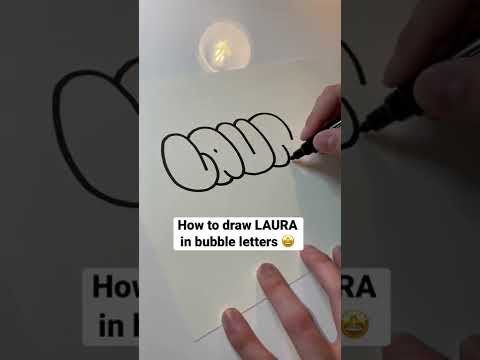 HOW TO DRAW BUBBLE LETTERS 🖼 #shorts #art