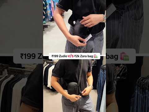 ₹199 Zudio v/s ₹2k Zara Sling Bag 😱 🛍 #zudio #zara #shopping #mensaccessories #shorts