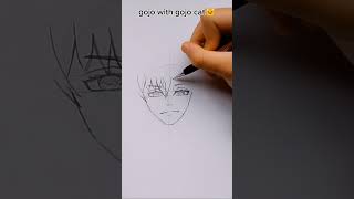 Gojo with gojo cat #art #animeart #drawing #artist #manga #mangaart #gojo