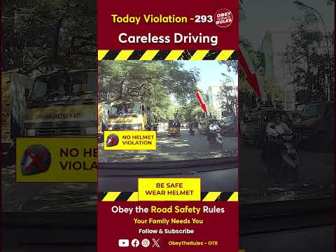 TODAY VIOLATION-293 Careless Driving #otr #chennaitrafficpolice #obeytherules