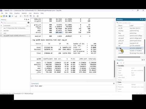 Quantile regression (Stata elemapi.dta)