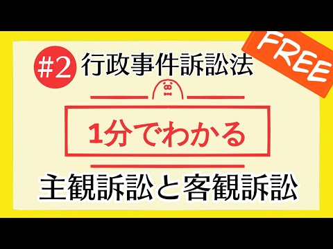 1分で「主観訴訟と客観訴訟」がわかる！【#2 行政事件訴訟法を1分で勉強シリーズ】