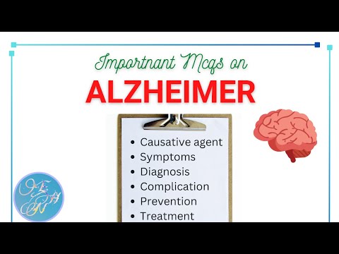 Important MCQs on Alzheimer -Symptoms & Complications, Diagnosis, Prevention & Treatment