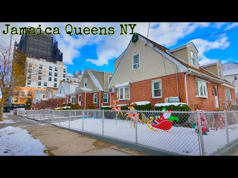 Jamaica Queens New York Walk After The First Snow Fall on First Day of Winter 2024 ❄️