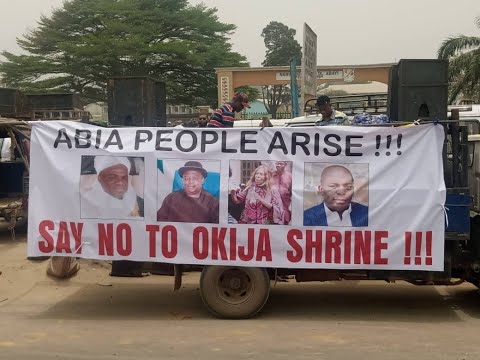 ABIA: Protest Against Orji Uzor Kalu, family On Going In Aba now