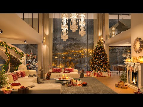 Christmas Jazz Vibes 🎄 | Cozy Night Living Room Luxury Ambience with Relaxing Jazz I Sleep & Relax