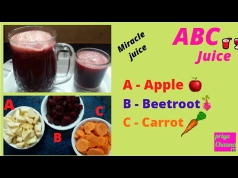 ABC (apple-beetroot-carrot)Juice/ healthy juice/miracle juice/skin care juice/priya wow channel