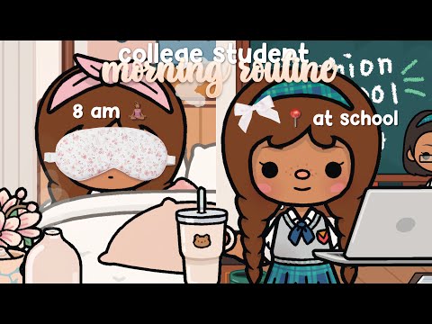 👩🏽‍🏫 college student morning routine *aesthetic* | *with voices* | toca boca roleplay