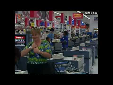 Working the registers at Walmart in 2001