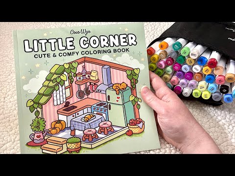 ASMR Color With Me | Little Corner Coloring Book (whispered, marker sounds)