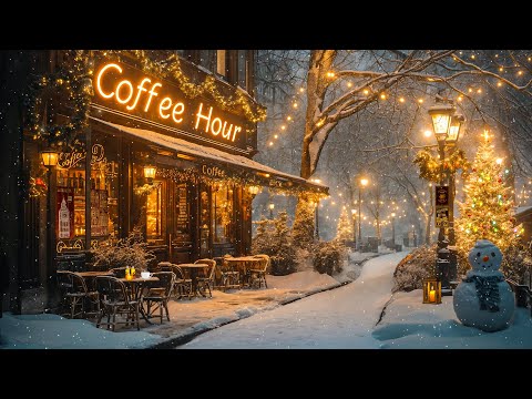 Slow Jazz Music at Quiet Winter Night Cafe for Relaxation and Focus ☃️ Gentle Piano Jazz Music