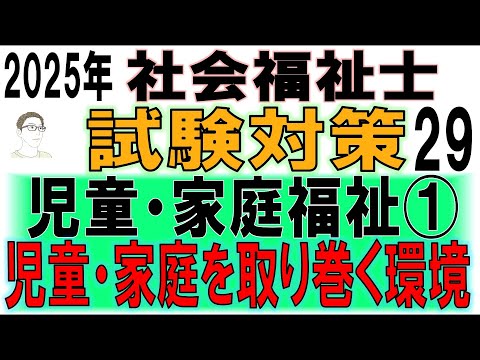 社会福祉士試験対策29【児童・家庭福祉①児童・家庭を取り巻く環境】