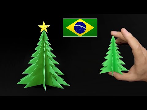 Árvore de Natal 3D de Papel - Kirigami Passo a Passo - Remake