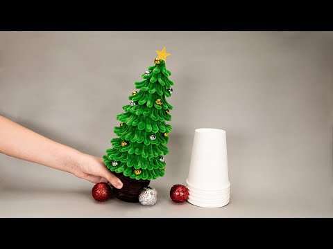 DIY Christmas Tree from Paper Cup | Paper Cup Craft Ideas | Christmas Decorations