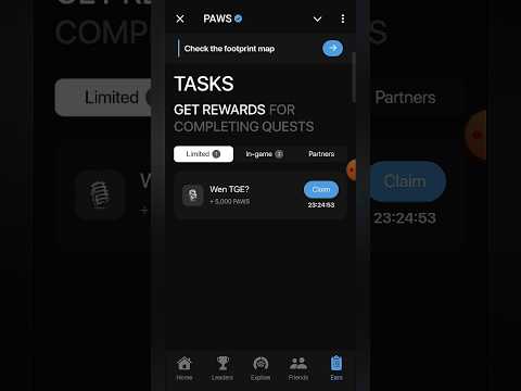 PAWS new task | Wen TGE? complete | #paws #newtask #wenTGE #available #howto #complete #FREE100