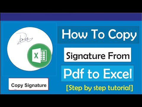 How to Copy Signature from Pdf to Excel