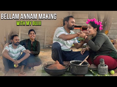 Na bujji tho kalisi katalu poyi pi bellam annam//bujji tho farm land lo//farm land cooking// #vlog