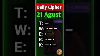 21 August hamster kombat daily cipher combo | daily cipher hamster kombat today | 5 million coins