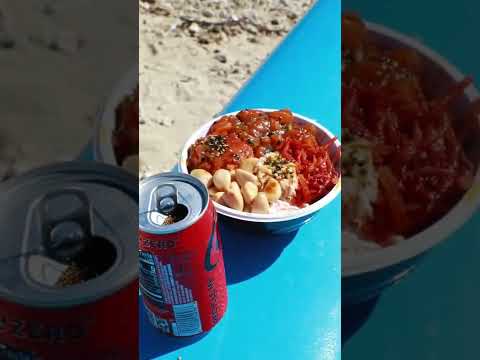 Poke on the beach in hawaii