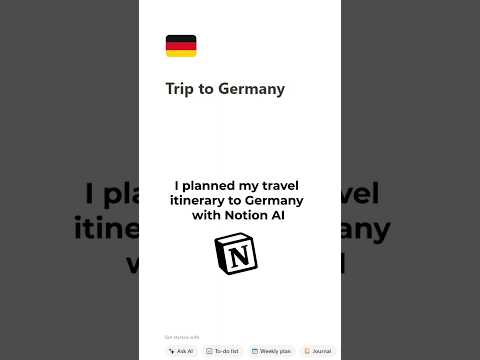 I planned my travel itinerary to Germany with Notion AI