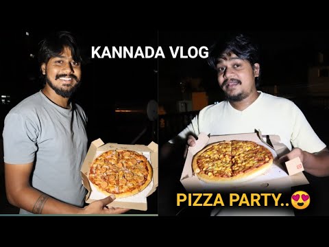 Pizza Party At Terrace | Kannada Vlogs | Likhith Shetty Vlogs | Hemanth Shetty |