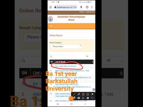Ba. 1st year result 2023 Barkatullah University #shorts #short