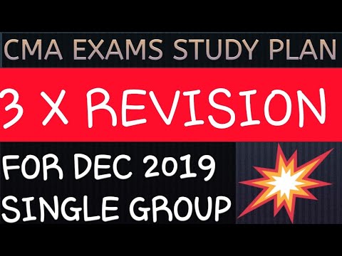 CMA  Exam Study plan for Dec 2019