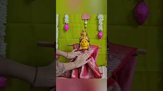 Varalakshmi pooja decoration | ammavari alankarana | Varalakshmi vratham #shorts