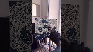 Black and Gold Painting by Bri Pippens #lineart #painting #timelapseart