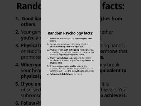 Random Psychology Facts Brought to you by @darkdrivepsychology