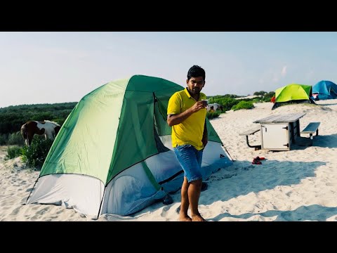 ISLAND ki poi BEACH lo Camp⛺️ esnam