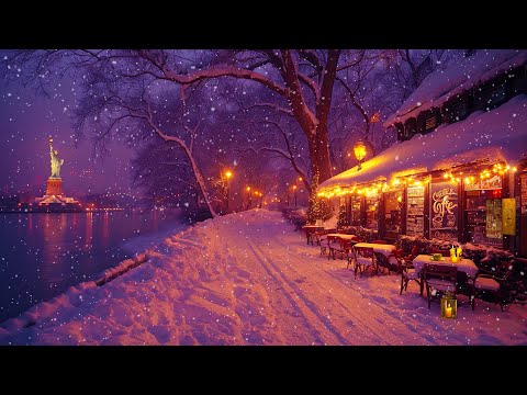 Quiet Night Coffee Ambience and Slow Piano Jazz Music for Focus, Work ❄️ Soothing Winter Jazz Music