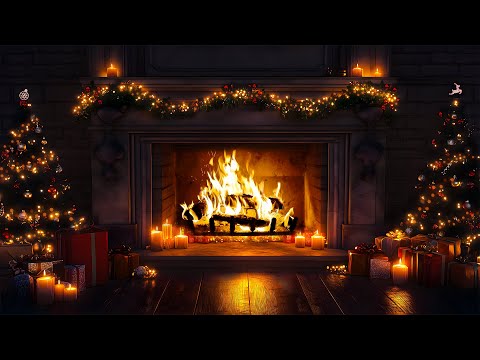 Christmas Fireplace 🔥🎄 Relaxing Christmas Ambience 🎅Crackling  Fireplace Sounds