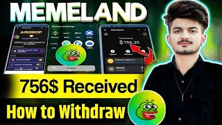 Memeland Today Withdrawal Update | Memeland Elon Musk update| Memes Token received kab hoga 🤔#crypto