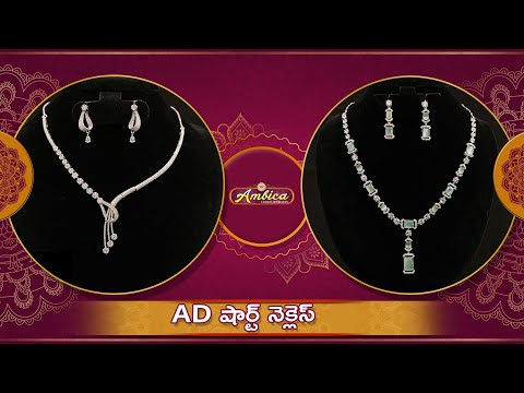 AD Short Necklace Collection | 1 Gram Gold Jewellery | Ambika Fashion Jewellery